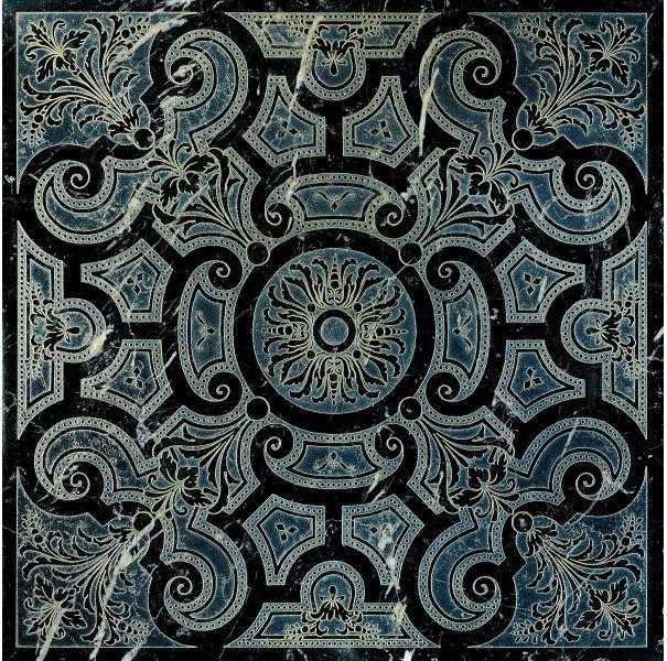 Ins.marmo Nero Marq.decorato ZZ |40x40