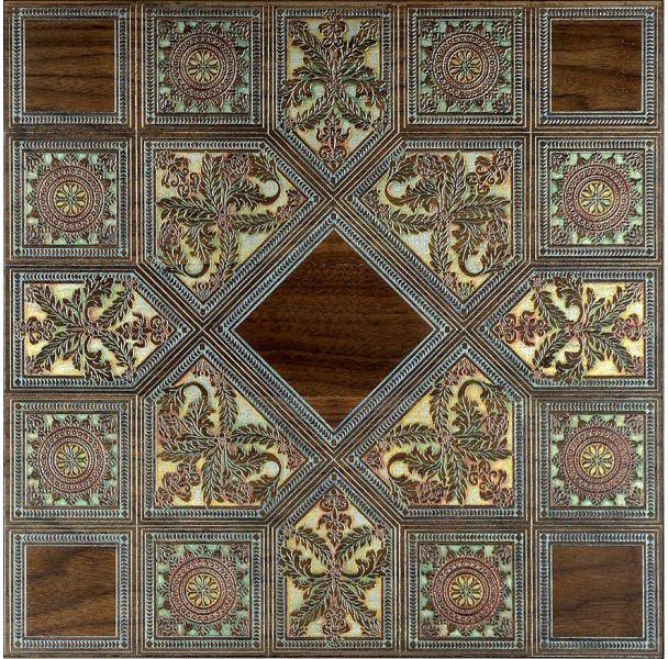 Ins.in legno Noce dec.Silver ZZ |40x40