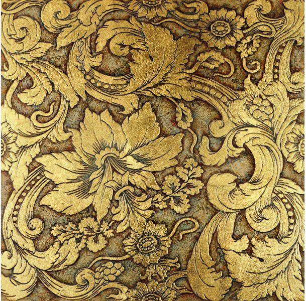 Ins.in marmo Biancone dec.Gold ZZ |40x40