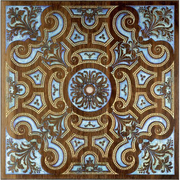 Ins.in legno Noce dec.Silver ZZ |40x40