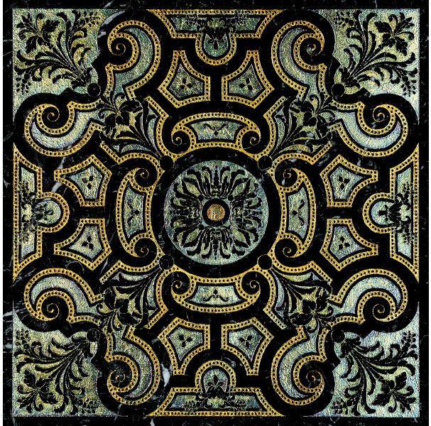 Ins.marmo Nero Marq. dec.Gold ZZ |40x40