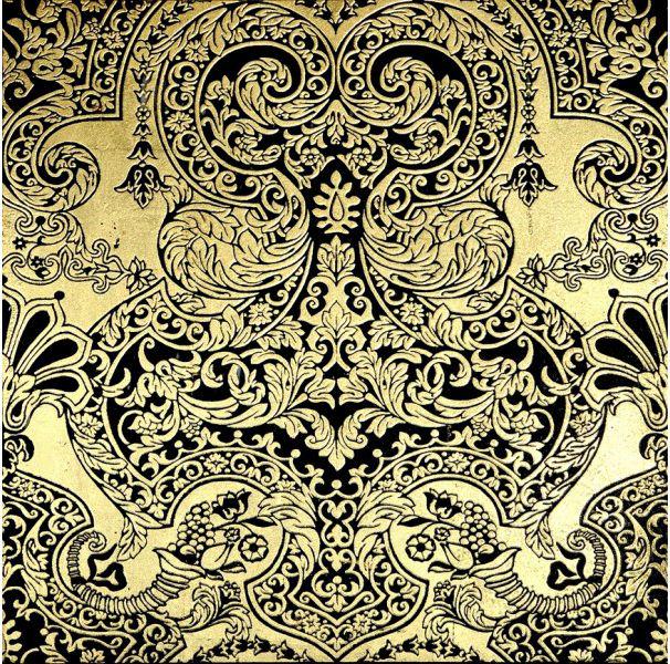 Ins.marmo Nero Marq. dec.Gold ZZ |40x40
