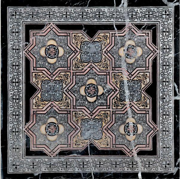 Ins.marmo Nero Marq. dec.Silver ZZ |40x40