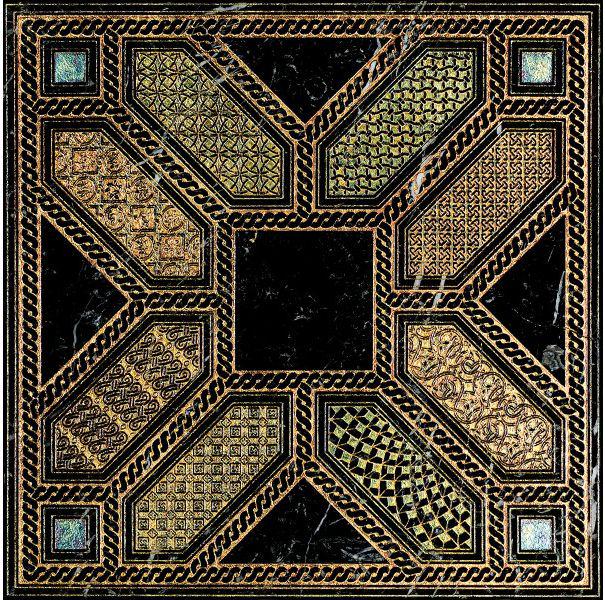 Ins.marmo Nero Marq. dec.Gold ZZ |40x40