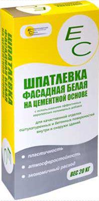 ЕС Шпатлевка фасадная белая 20 кг, ZZ  ( под заказ кратно поддонам)