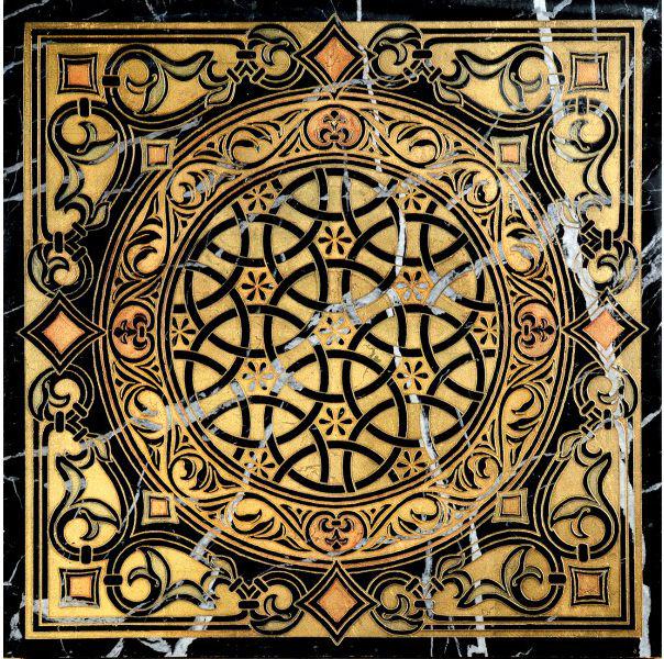 Ins.marmo Nero Marq. dec.Gold ZZ |40x40