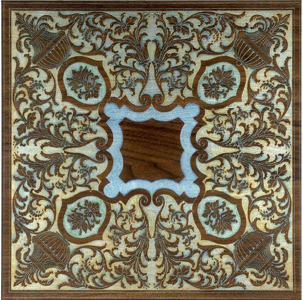 Ins.in legno Noce dec.Silver ZZ |40x40