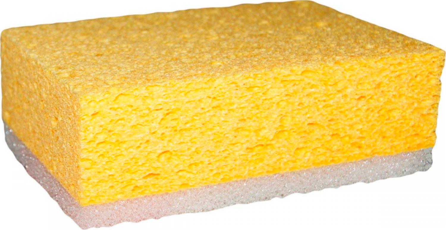 Губка целлюлозная (комбинированная) 90х145х60 мм.