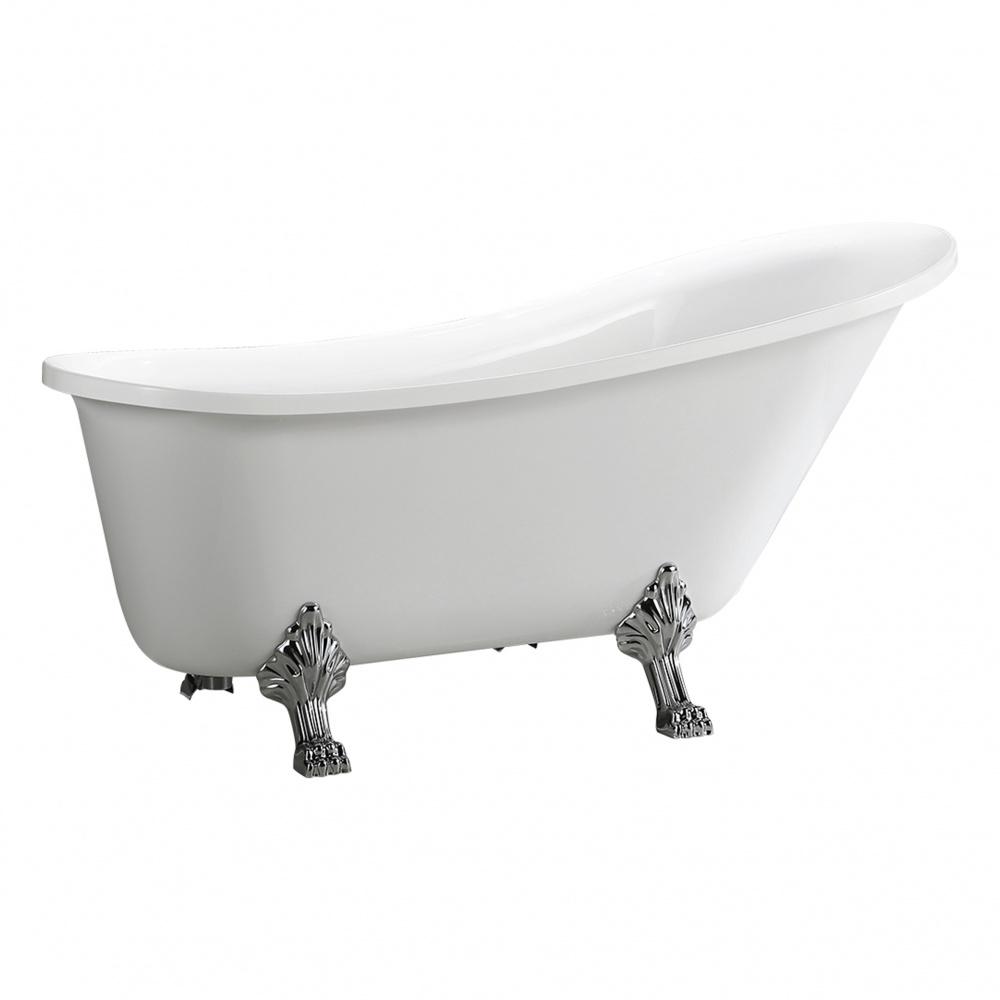 Ванна акриловая свободностоящая 1750х760х750 мм, на ножках, в комплекте слив-перелив и донный клапан, (цв.белый), Vita ZZ