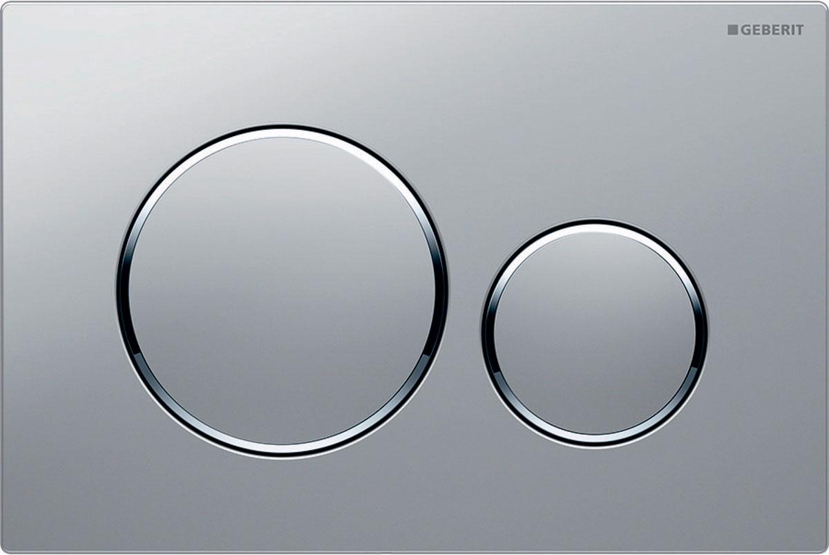 Клавиша двойного смыва, (панель и клавиши цв.лакированный матовый хром, кольца глянцевый хром), Sigma20 ZZ