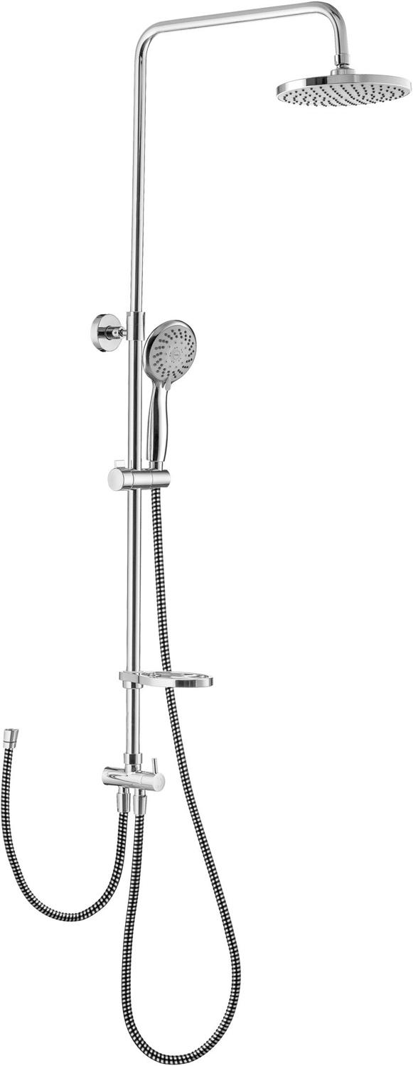 Душевой гарнитур: верхний душ 20см, ручной душ, стойка, шланги, мыльница в компл., (цв.хром), Harmony ZZ