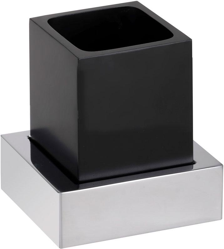 Стакан для зубных щеток, подвесной, (цв.черный/хром), Gamma ZZ