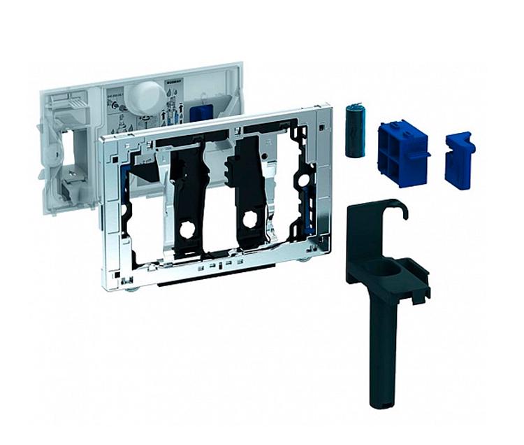 Вставной блок, приемник для палочки (цилиндриков) Geberit DuoFresh, для смывных бачков скрытого монтажа Sigma 12 см, (рамка цв.хром глянцевый), ZZ