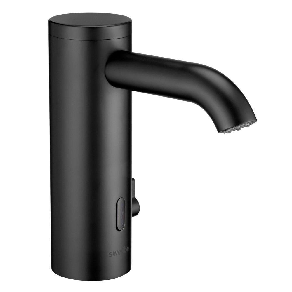 Смеситель для раковины сенсорный, с регулировкой темп., излив h113х115мм, (цв.черный матовый), Europe ZZ