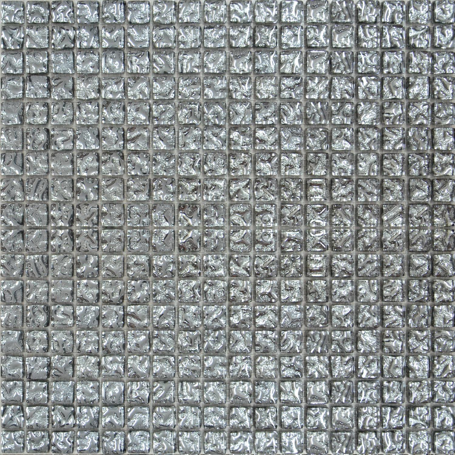 Мозаика Glass 628 моно рифленая платина ZZ|30х30