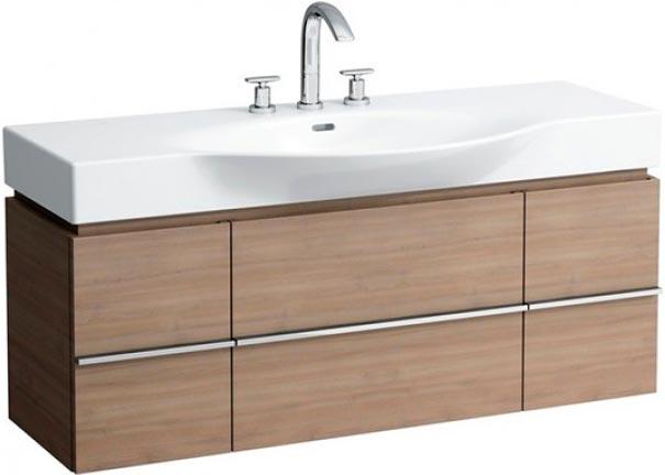 Тумба подвесная 1300мм ,2 выдвижных ящика, 2 дверцы , (корпус/ фасад цвет дуб), Living ZZ