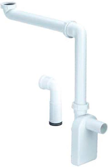 Сифон компактный для установки с мебельной раковиной, выпуск в стену d32мм, (пластик цв.белый), Laufen ZZ