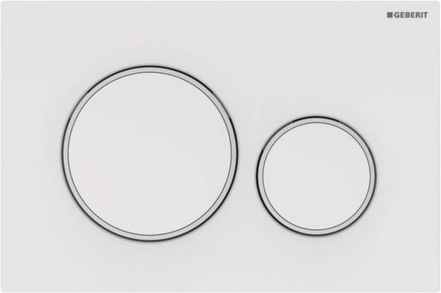 Клавиша двойного смыва, (панель и клавиши цв.белый матовый лак, кольца цв.белый), Sigma20 ZZ