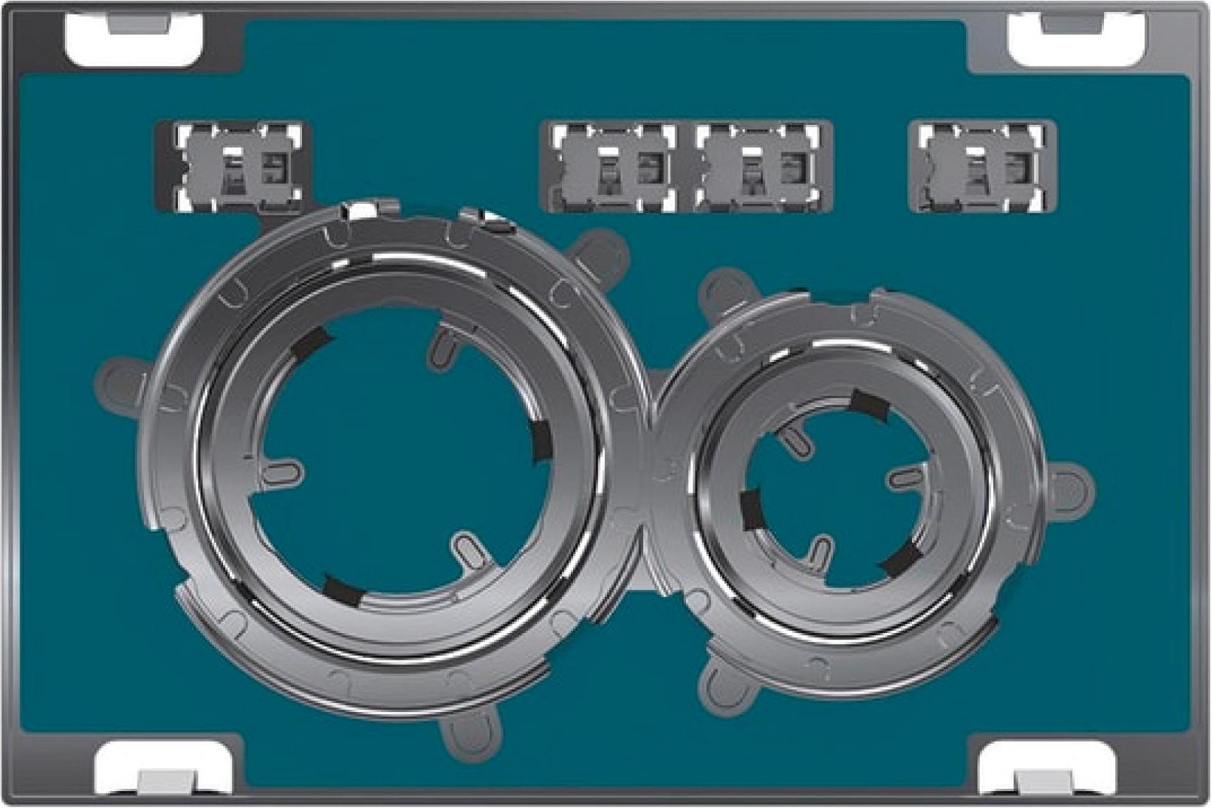 Клавиша двойного смыва, (сплав цинка, БЕЗ панели и клавиш - они на заказ, кольца цв.хром), Sigma 21 ZZ