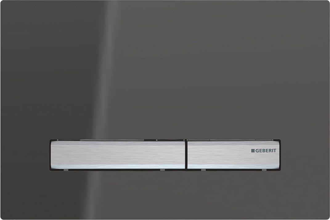 Клавиша двойного смыва, (сплав цинка, панель зеркальное дымчатое стекло, клавиши мет.цв.хром), Sigma 50 ZZ