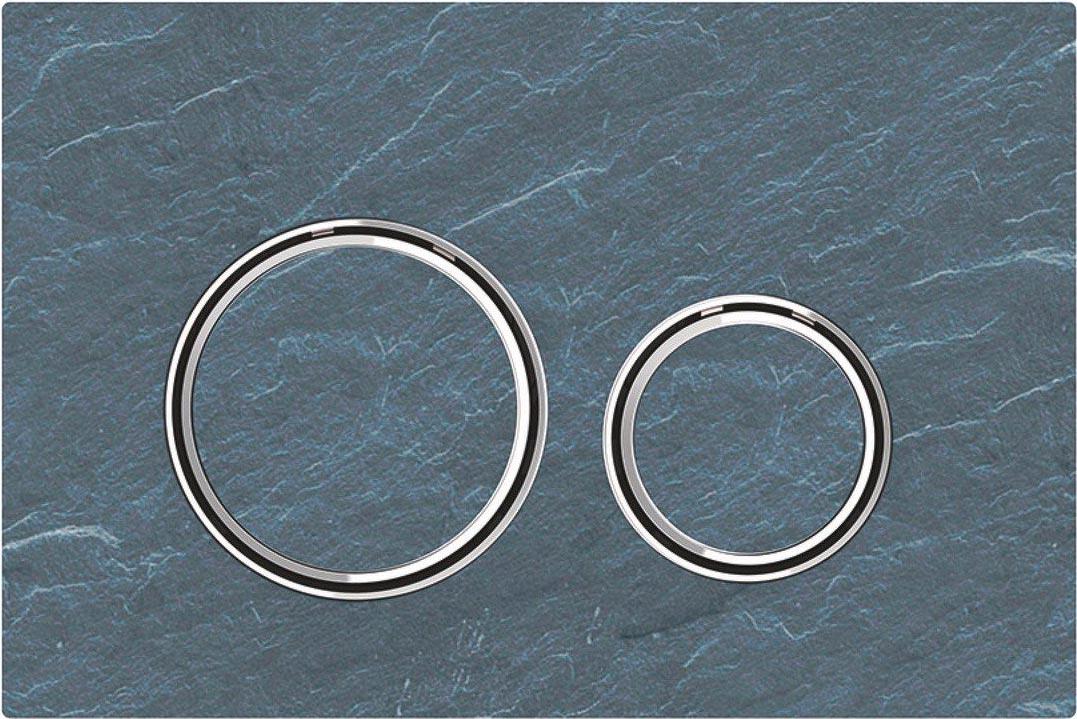 Клавиша двойного смыва, (сплав цинка, панель и клавиши сланец Mustang, кольца цв.хром), Sigma 21 ZZ