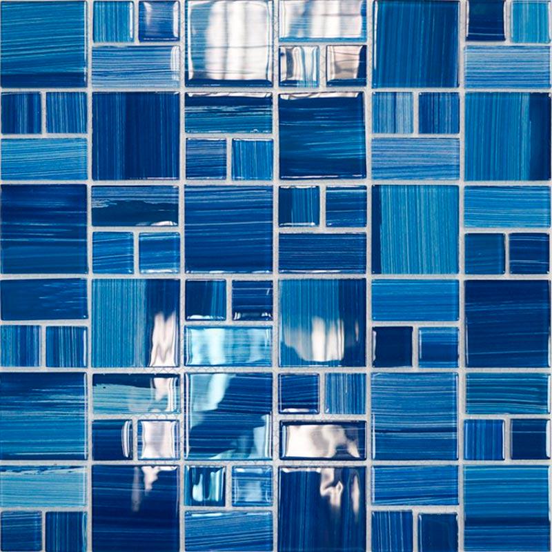 Мозаика JSM-CH1022 лазурная полосатая mix size ZZ|30x30 XX