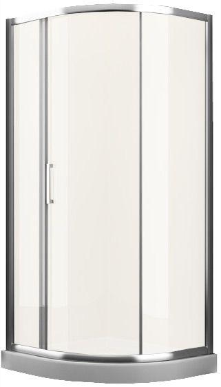 Душевое ограждение 1/4 круга, R550, 1000х1000хh1950мм, правая/левая, 1 сдвиж.дверь, 2 неподв.сегм.(стек.прозр. Easy Clean 6мм, профиль цв.хром), Umea