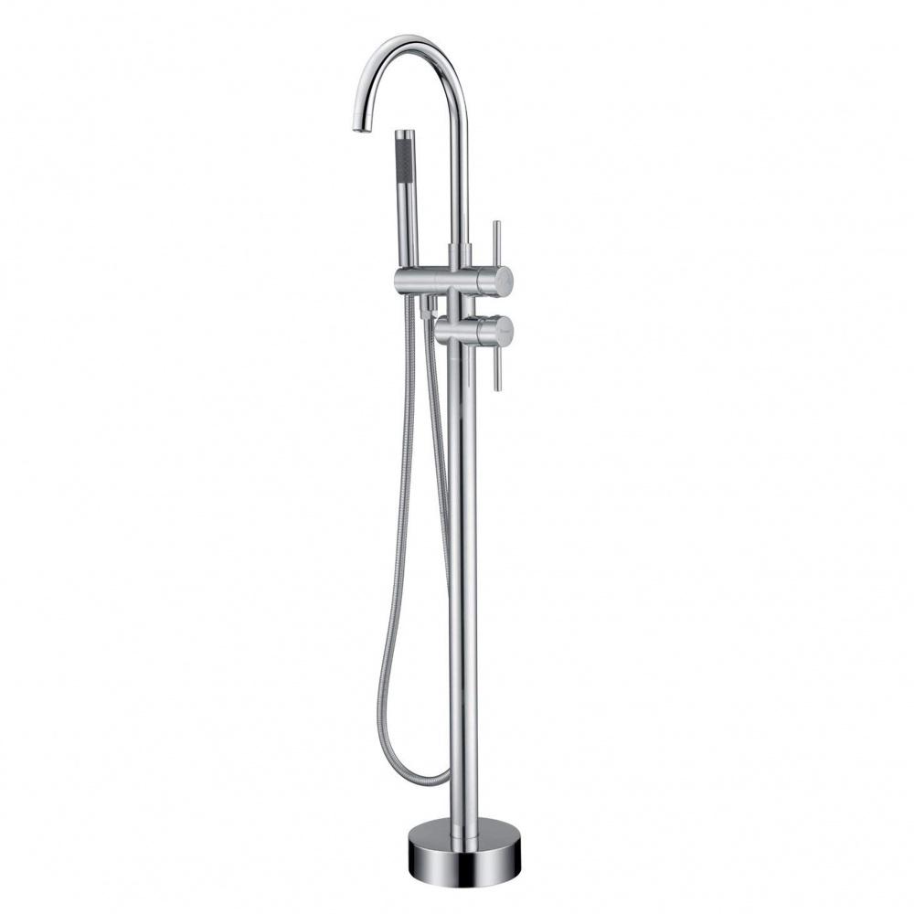 Смеситель для ванны, напольный, душ гарнтитур, встр.часть в компл, (цв.хром), Spira ZZ