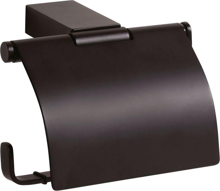 Держатель для т/б, с крышкой, (цв. черный матовый), Nero ZZ