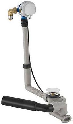 Слив-перелив д/в, удлин.,с подводом воды через перелив, поворотн. ручка и крышка сливн. отв. в компл. (цв. хром) Geberit Uniflex ZZ