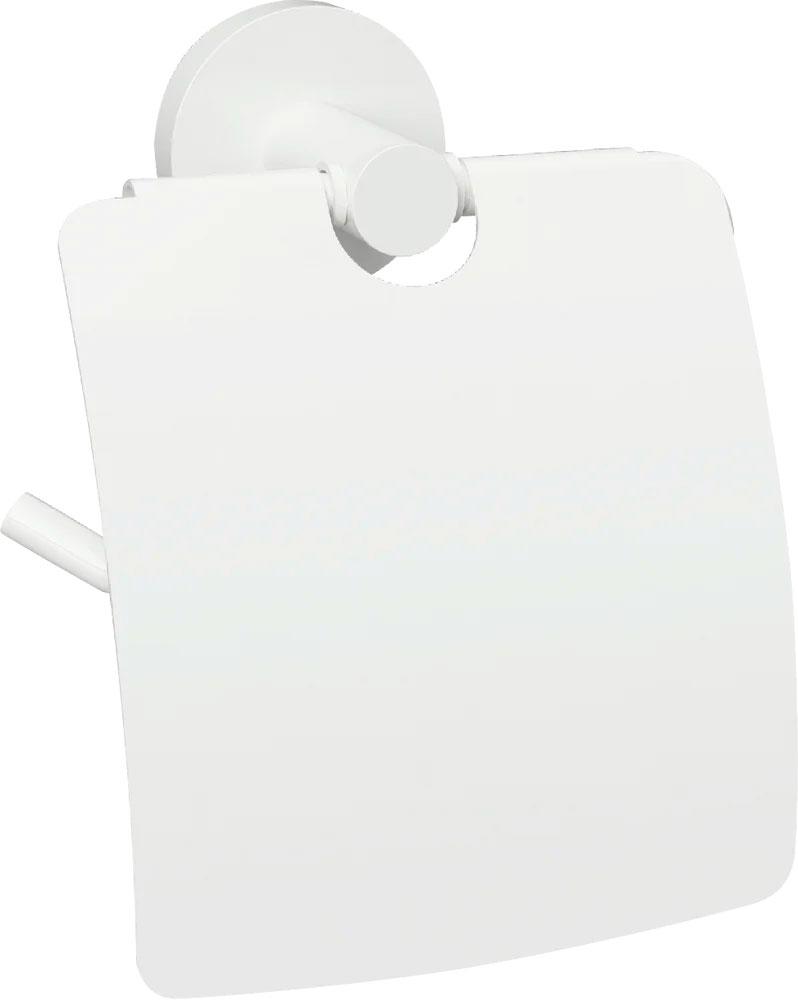 Держатель для т/б, с крышкой, (цв.белый), White ZZ