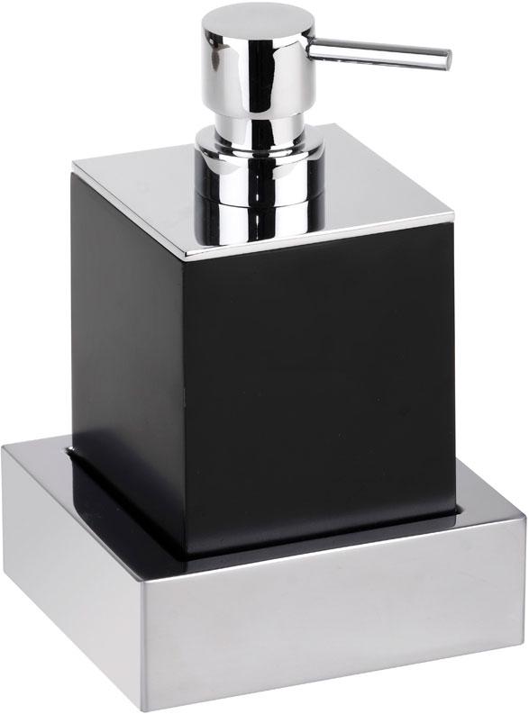 Дозатор для жидкого мыла, настенный, (цв.хром / черный матовый), Gamma ZZ