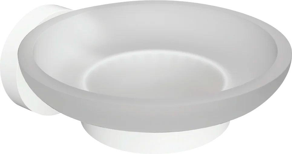 Мыльница подвесная стеклянная (цв. белый), White ZZ