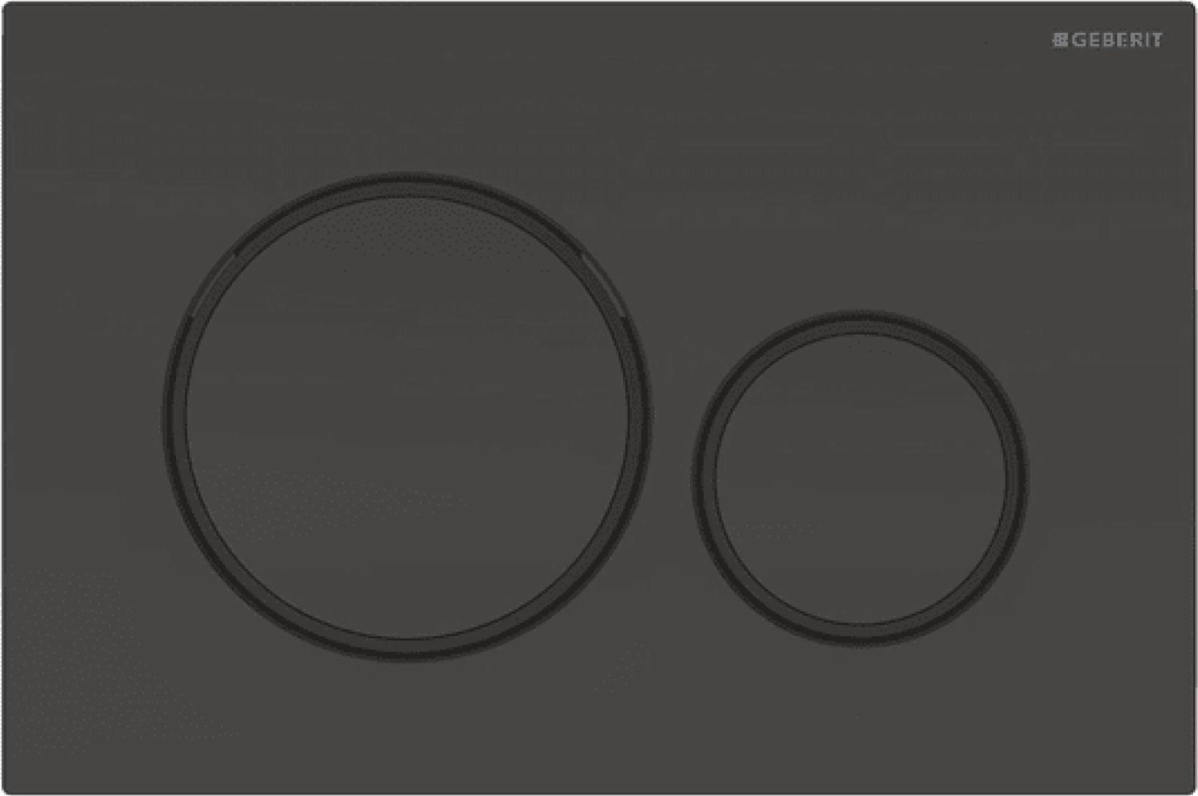 Клавиша двойного смыва, (панель и клавиши цв.черный, кольца цв. черный матовый), Sigma20 ZZ