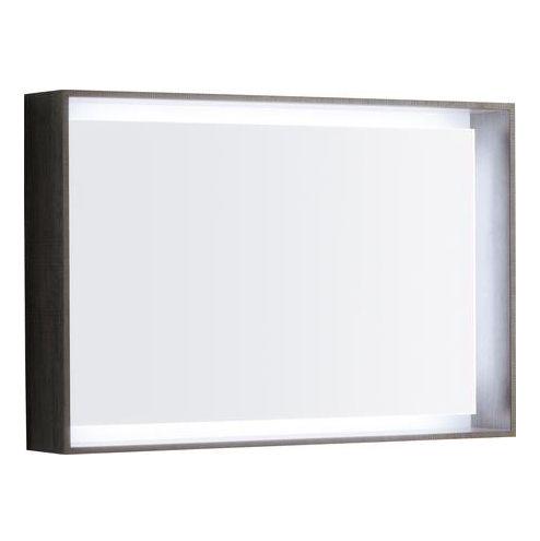 Зеркало 884х584х140мм, в раме, со светодиодной LED 12V / 29,5W подсветкой по контуру, (цв. тёмный дуб), крепёж в компл., Citterio XX