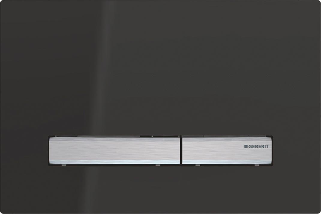 Клавиша двойного смыва, (сплав цинка, панель пластик цв.чёрный RAL 9005, клавиши мет.цв.хром), Sigma 50 ZZ