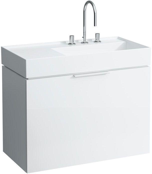 Шкафчик 895х455хh615мм, с 1 выдв. ящиком, под раковину 90см, арт.8.1033.9.000.104.1, сифон в компл., (цв. белый глянцевый), Kartell by laufen  ZZ