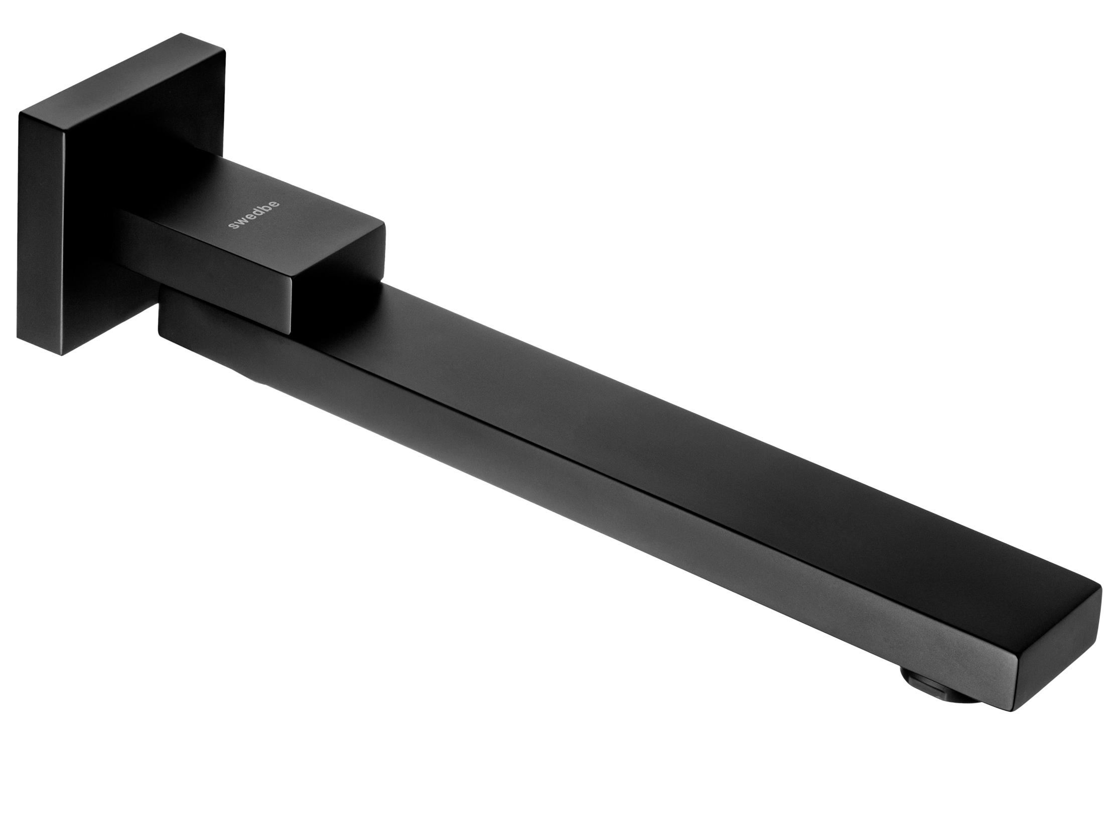 Излив поворотный, встраиваемый в стену, 24см, (цв.черный матовый), Platta ZZ