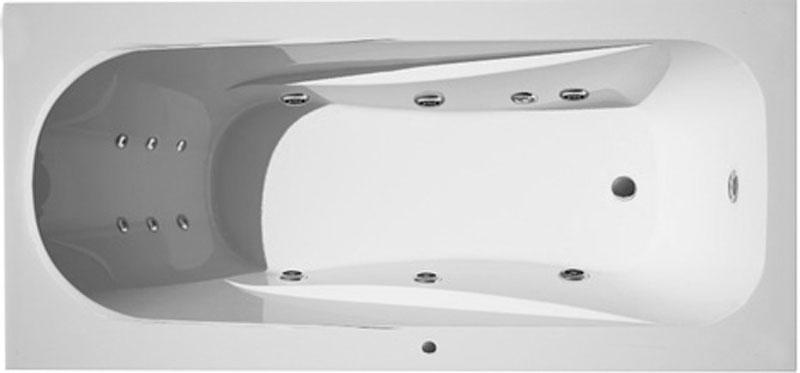 Ванна с г/м,спин.массаж, массаж ног 4 форс.,(фурнит. ЦВ.ХРОМ)., 180х80х58,5см слив/перелив, каркас,фронт.панель в комп., Leda ZZ