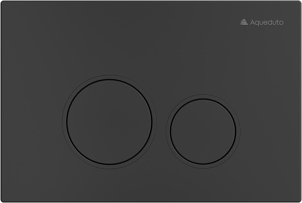 Клавиша двойного смыва для инстал., д/унитаза, (пластик цв.черный матовый), Circulo