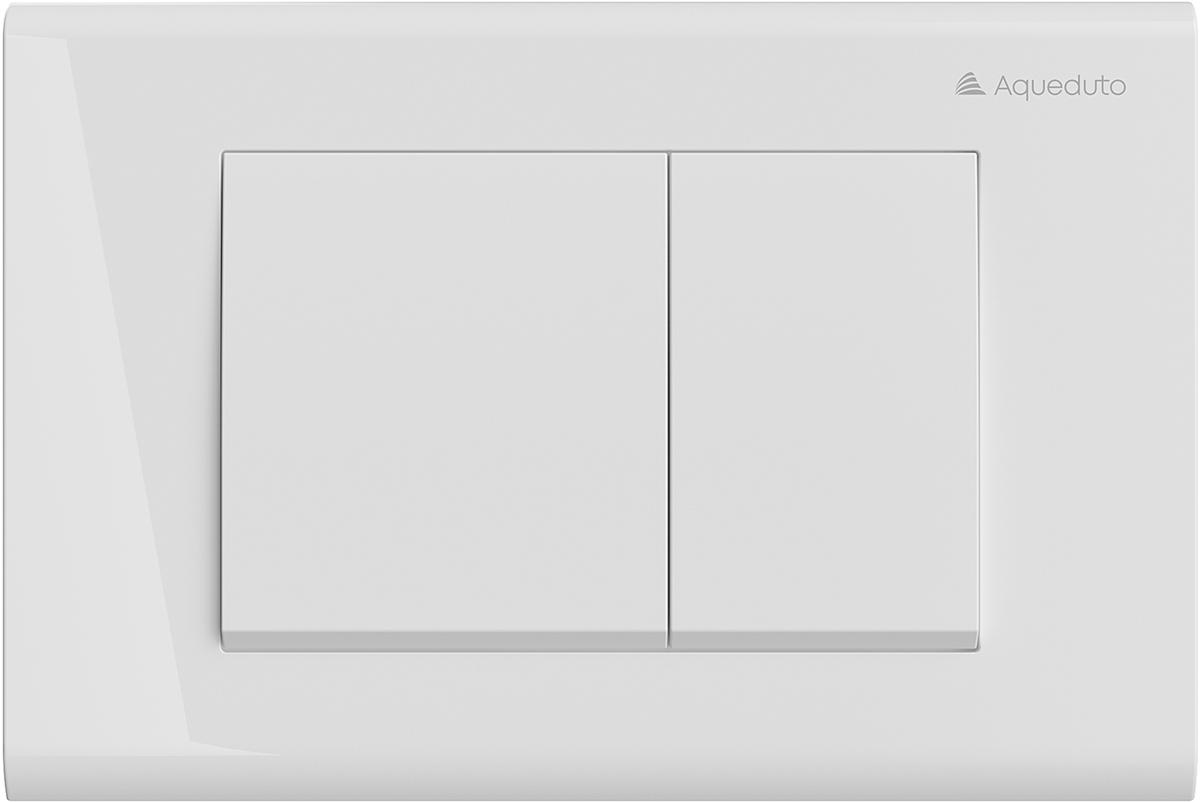 Клавиша двойного смыва для инстал., д/унитаза, (пластик цв.белый глянец), Quadrado ZZ