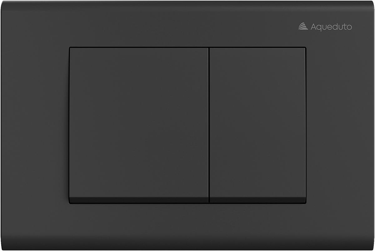 Клавиша двойного смыва для инстал., д/унитаза, (пластик цв.черный матовый), Quadrado