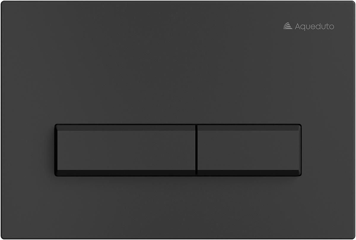 Клавиша двойного смыва для инстал., д/унитаза, (пластик цв.черный матовый), Retangulo