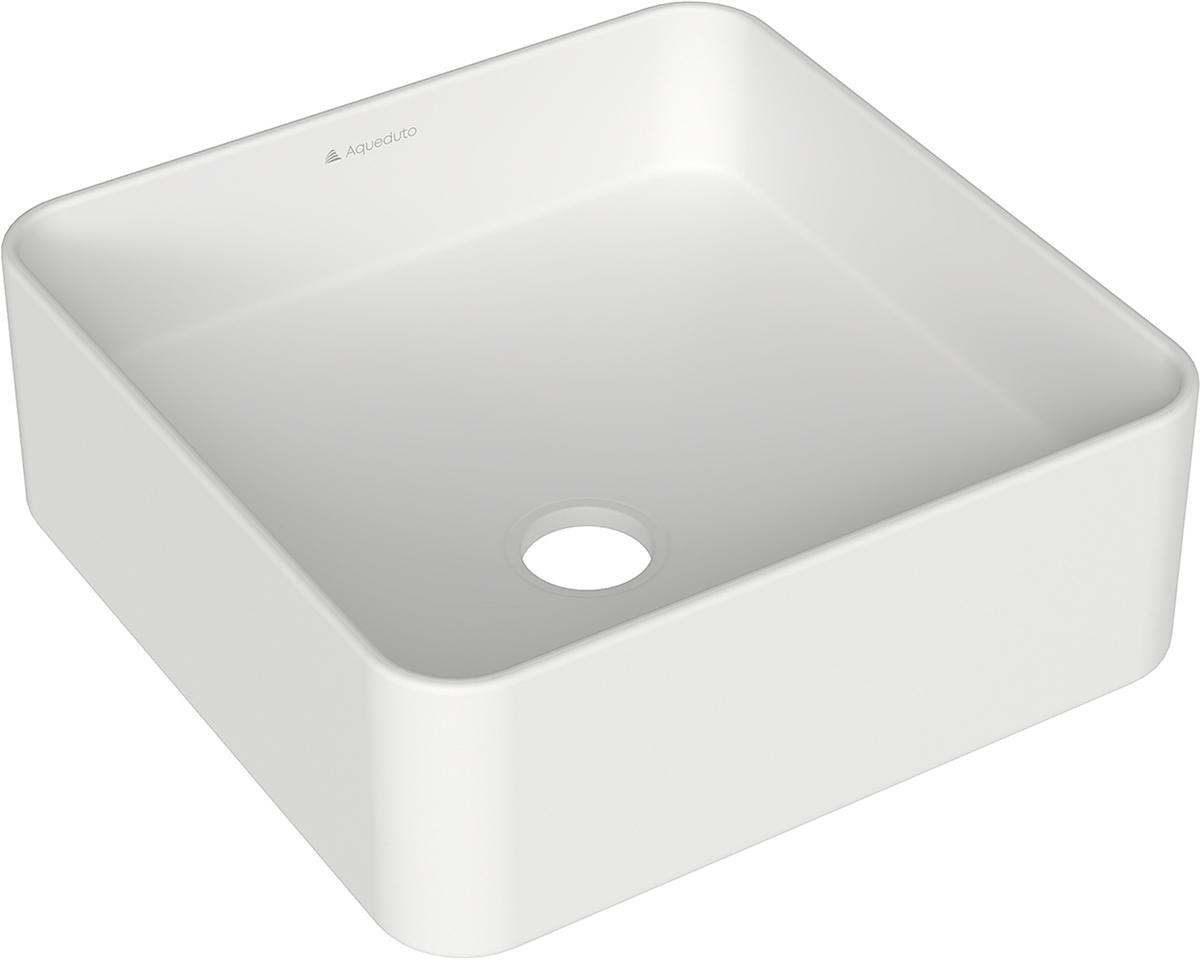 Раковина накладная на столешницу, квадрат, 370x370хh135мм, без отв.д/смесит., без перелива, (цв.белый матовый), Espiral ZZ