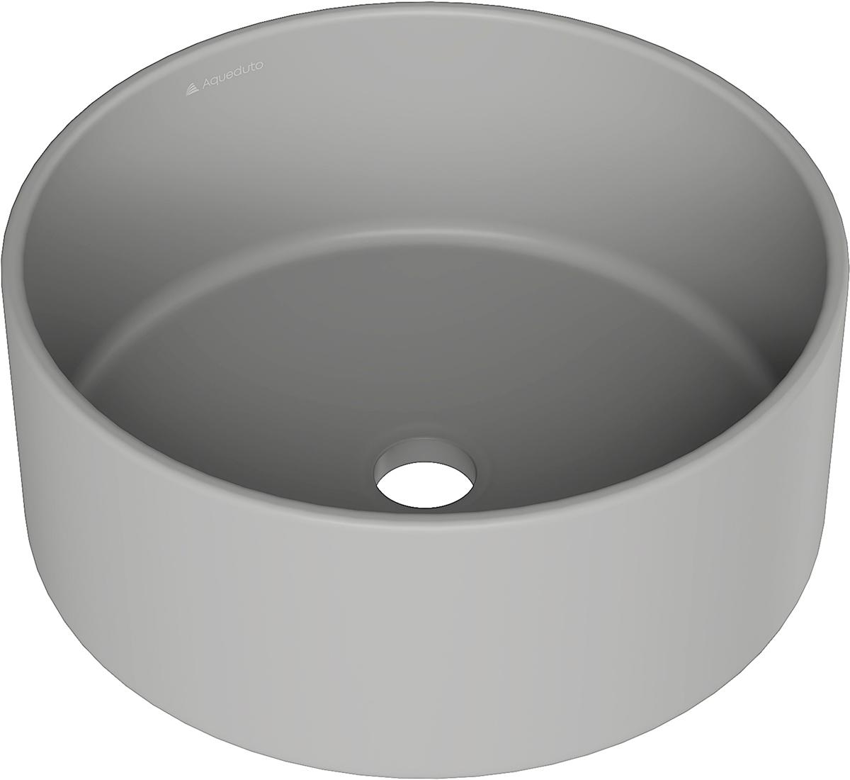 Раковина накладная на столешницу, круглая, 400x400хh165мм, без отв.д/смесит., без перелива, (цв.серый матовый), Espiral