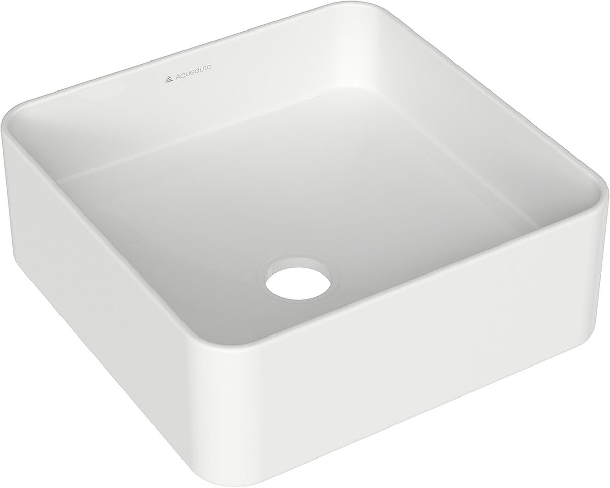 Раковина накладная на столешницу, квадрат, 370x370хh135мм, без отв.д/смесит., без перелива, (цв.белый глянец), Espiral