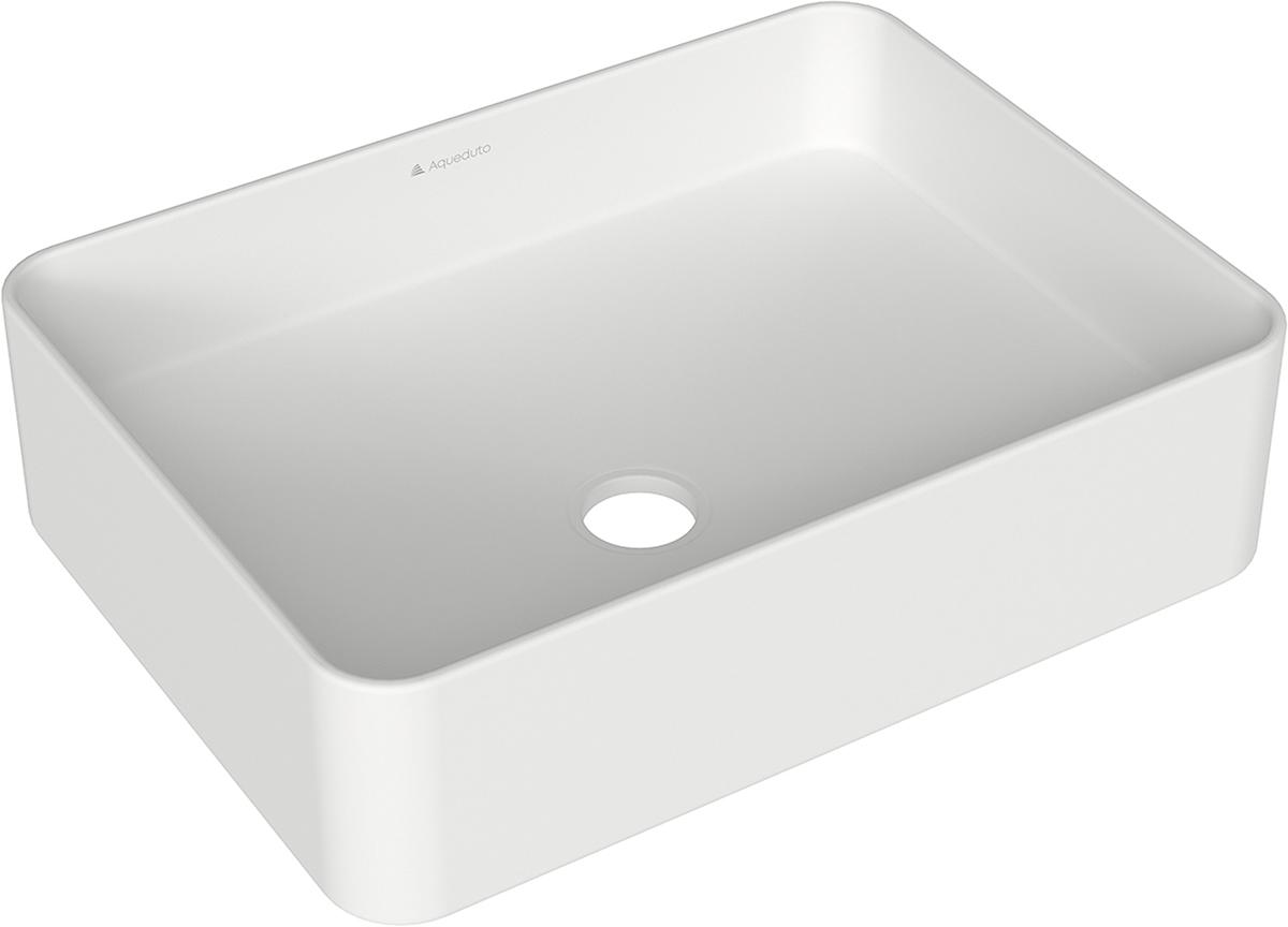 Раковина накладная на столешницу, прямоуг, 500x370хh135мм, без отв.д/смесит., без перелива, (цв.белый матовый), Espiral ZZ