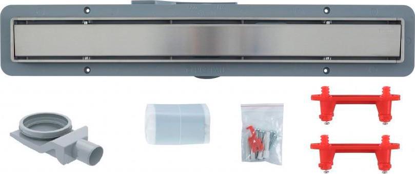 Дренаж.канал 850мм,готовый компл,сифон d50 вых.вбок 48л/мин,затвор(сухой/гидро),мин h монтаж 52мм,2х стор.вставка цв.мат.хром/под плитку,Betto Line ZZ