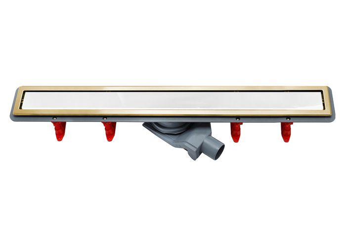 Линейный трап 850 мм Confluo Premium Gold White Glass Line ZZ