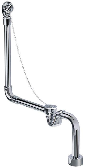 Слив-перелив для ванны классический, для открытого монтажа, цепочка, пробка, колено и выпуск в пол в компл., (цв. хром), Victoria Albert ZZ